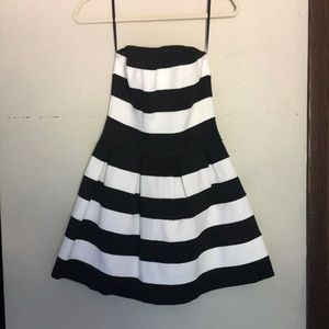 Black and white stripe bubble dress